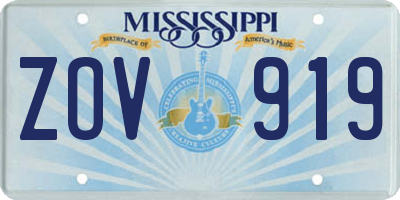 MS license plate ZOV919