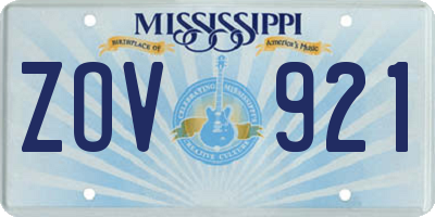 MS license plate ZOV921
