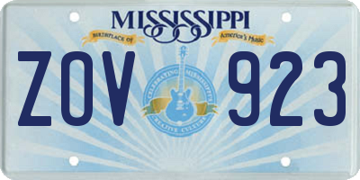 MS license plate ZOV923