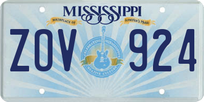 MS license plate ZOV924