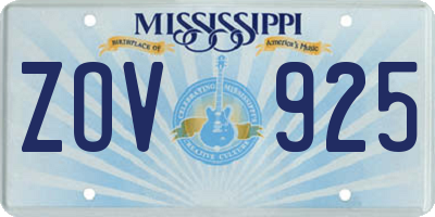 MS license plate ZOV925