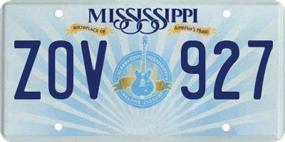MS license plate ZOV927