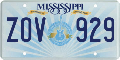 MS license plate ZOV929