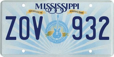 MS license plate ZOV932