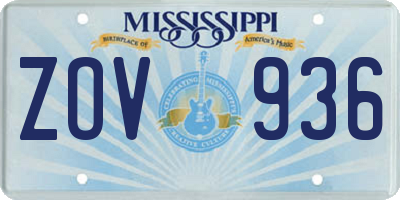 MS license plate ZOV936