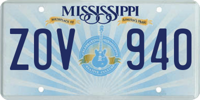 MS license plate ZOV940
