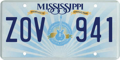 MS license plate ZOV941