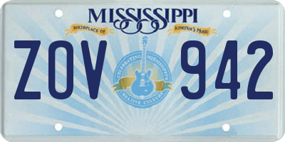 MS license plate ZOV942