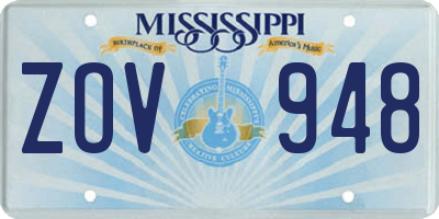 MS license plate ZOV948