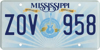 MS license plate ZOV958