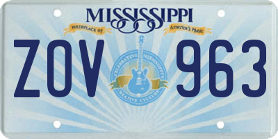 MS license plate ZOV963