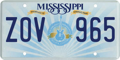 MS license plate ZOV965