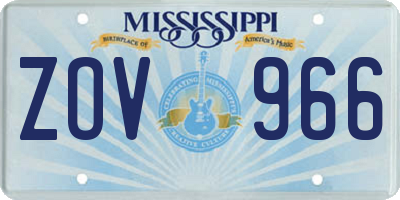 MS license plate ZOV966