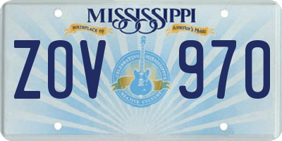 MS license plate ZOV970