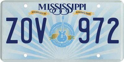 MS license plate ZOV972