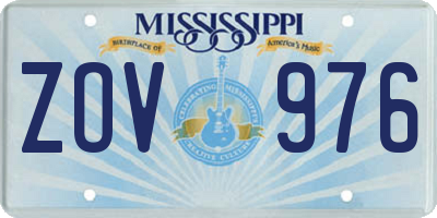 MS license plate ZOV976