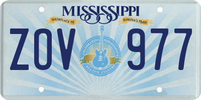 MS license plate ZOV977