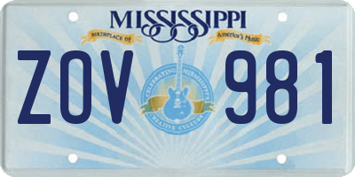 MS license plate ZOV981