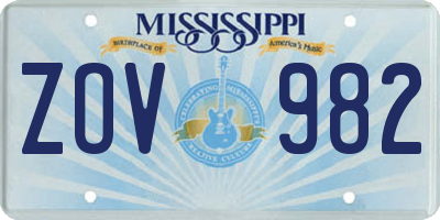 MS license plate ZOV982
