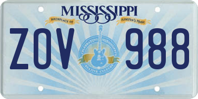MS license plate ZOV988
