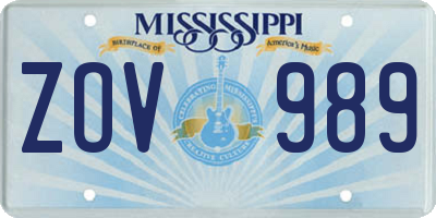 MS license plate ZOV989
