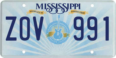 MS license plate ZOV991