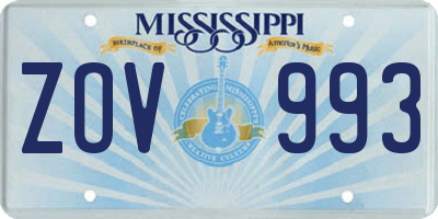 MS license plate ZOV993