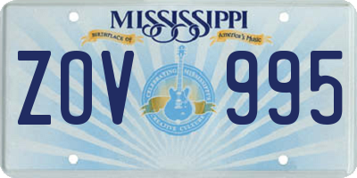 MS license plate ZOV995