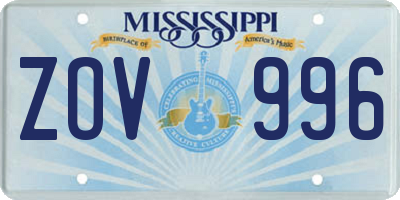 MS license plate ZOV996