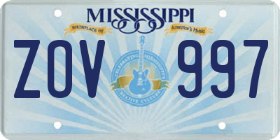 MS license plate ZOV997