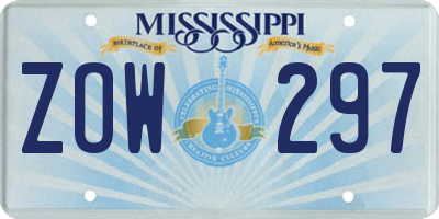 MS license plate ZOW297