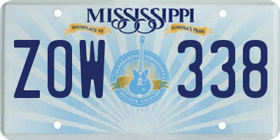 MS license plate ZOW338