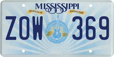 MS license plate ZOW369