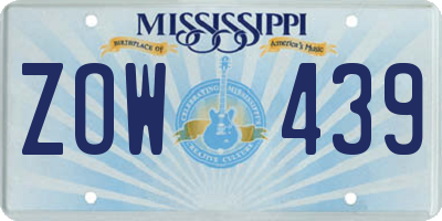 MS license plate ZOW439