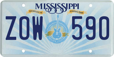 MS license plate ZOW590