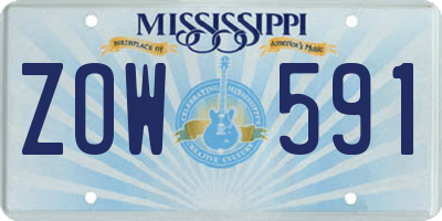 MS license plate ZOW591
