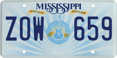 MS license plate ZOW659