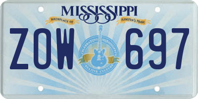 MS license plate ZOW697