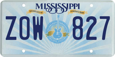 MS license plate ZOW827
