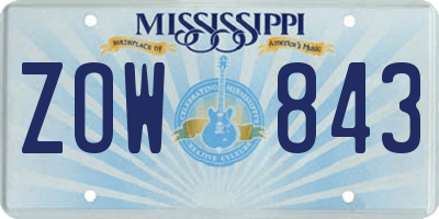 MS license plate ZOW843