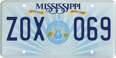 MS license plate ZOX069