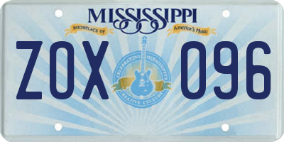 MS license plate ZOX096