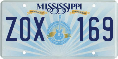MS license plate ZOX169
