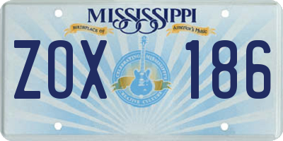 MS license plate ZOX186