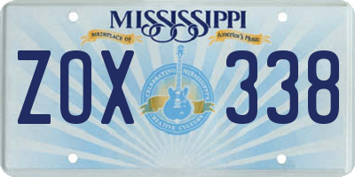 MS license plate ZOX338