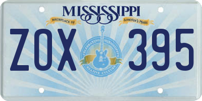 MS license plate ZOX395