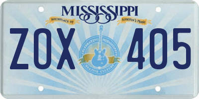 MS license plate ZOX405