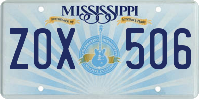 MS license plate ZOX506