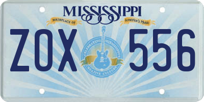 MS license plate ZOX556