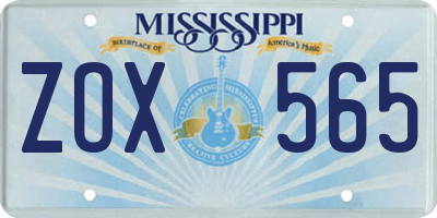 MS license plate ZOX565